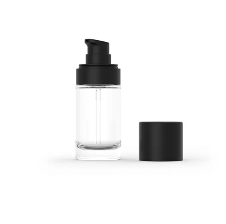 30 ml klar glasfoundationflaska för hudvårdsförpackning